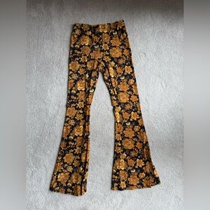 Ghanda Black and Orange Floral Pants